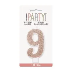 Unique Number Candle 9 - Rose Gold