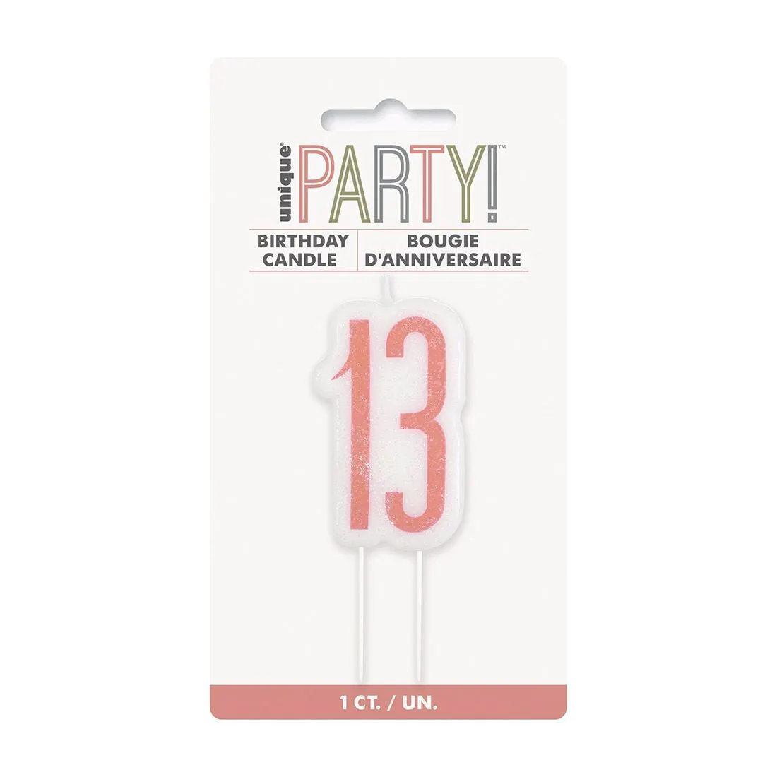 Unique Rose Gold Number Candle - 13 1 Unique Rose Gold Number Candle - 13