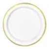 Unique Gold Trim Foil Stamped Paper Plates 17cm 8 Pack