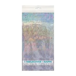 Unique Prismatic Silver Tablecover 137cm X 213cm