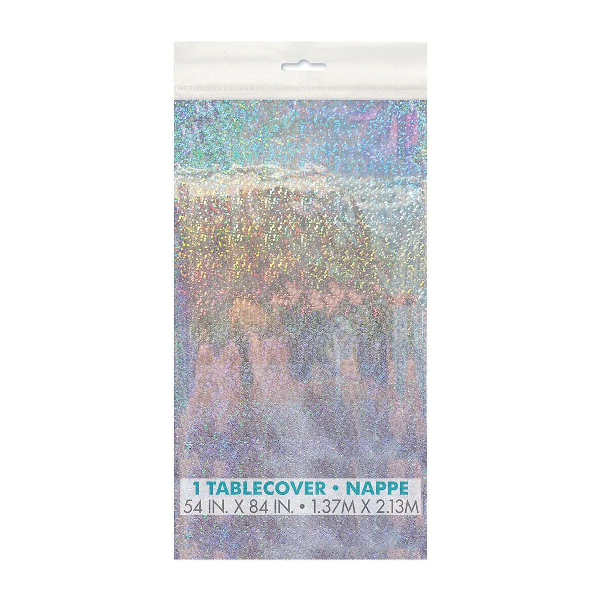 Unique Prismatic Silver Tablecover 137cm X 213cm 1 Unique Prismatic Silver Tablecover 137cm X 213cm