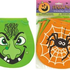 Unique Halloween Draw String Bags 10 Pack