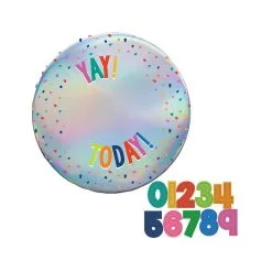 AMSCAN Badge Add-An-Age Yay! Today! Multi-Coloured 15cm