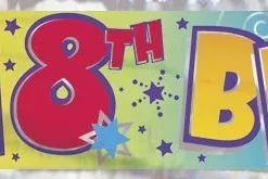 Unique Happy 18th Foil Banner 12ft