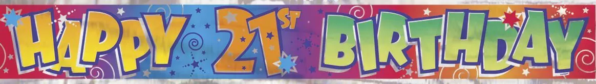 Unique Happy 21st Foil Banner 12ft 1 Unique Happy 21st Foil Banner 12ft