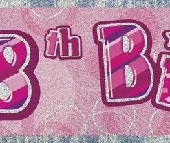 Unique Glitz Pink Foil Banner 18 12ft