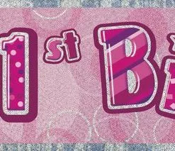 Unique Glitz Pink Foil Banner 21 12ft