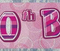 Unique Glitz Pink Foil Banner 30 12ft