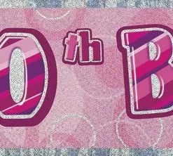 Unique Glitz Pink Foil Banner 40 12ft