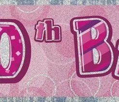 Unique Glitz Pink Foil Banner 50 12ft