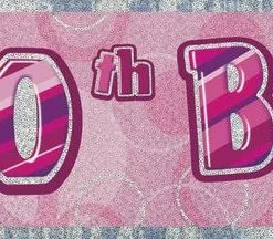 Unique Glitz Pink Foil Banner 60 12ft