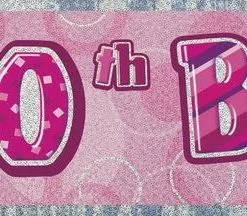 Unique Glitz Pink Foil Banner 70 12ft