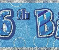 Unique Glitz Blue Foil Banner 16 12ft
