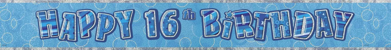 Unique Glitz Blue Foil Banner 16 12ft 1 Unique Glitz Blue Foil Banner 16 12ft