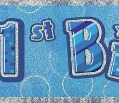 Unique Glitz Blue Foil Banner 21 12ft