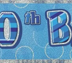 Unique Glitz Blue Foil Banner 30 12ft