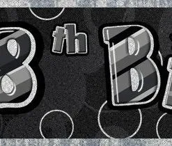 Unique Glitz Black And Silver 18th Birthday Foil Banner 3.65m