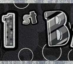 Unique Glitz Black And Silver 21st Birthday Foil Banner 3.65m