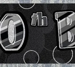 Unique Glitz Black And Silver 40th Birthday Foil Banner 3.65m