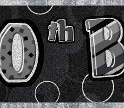 Unique Glitz Black And Silver 50th Birthday Foil Banner 3.65m