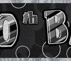 Unique Glitz Black And Silver 60th Birthday Foil Banner 3.65m