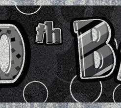 Unique Glitz Black And Silver 70th Birthday Foil Banner 3.65m