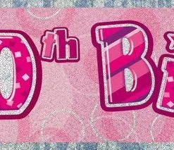 Unique Glitz Pink Foil Banner 80 12ft