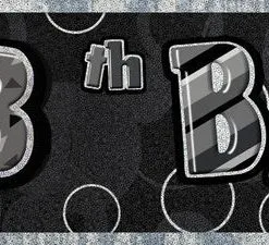 Unique Glitz Blk Foil Banner 13 12ft