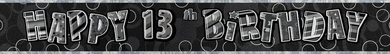 Unique Glitz Blk Foil Banner 13 12ft 1 Unique Glitz Blk Foil Banner 13 12ft