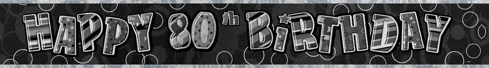 Unique Glitz Blk Foil Banner 80 12ft 1 Unique Glitz Blk Foil Banner 80 12ft