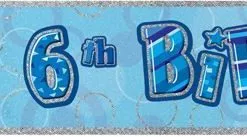 Unique Glitz Blue 6 Foil Banner 12ft