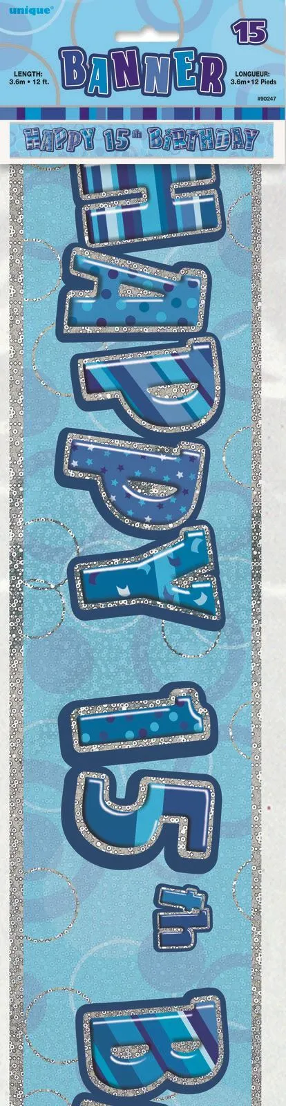 Unique Glitz Blue 15 Foil Banner 12ft 1 Unique Glitz Blue 15 Foil Banner 12ft