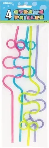 Unique 4 Squiggle Loop Straws 1 Unique 4 Squiggle Loop Straws