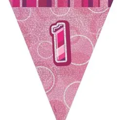 Unique Glitz Pink Flag Banner - 1