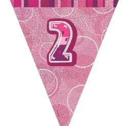 Unique Glitz Pink Flag Banner - 2
