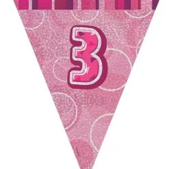 Unique Glitz Pink Flag Banner - 3