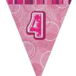 Unique Glitz Pink Flag Banner - 4