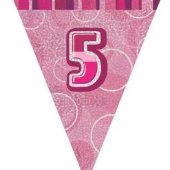 Unique Glitz Pink Flag Banner - 5