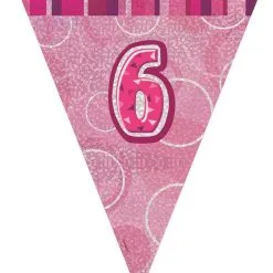 Unique Glitz Pink Flag Banner - 6