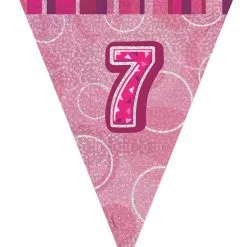 Unique Glitz Pink Flag Banner - 7