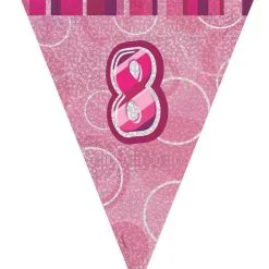 Unique Glitz Pink Flag Banner - 8