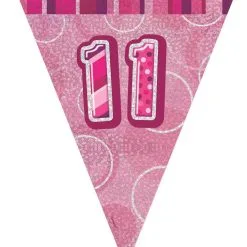 Unique Glitz Pink Flag Banner - 11