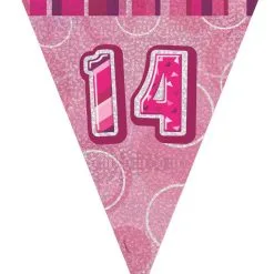 Unique Glitz Pink Flag Banner - 14