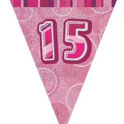 Unique Glitz Pink Flag Banner - 15