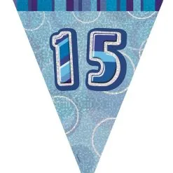 Unique Glitz Blue Flag Banner - 15