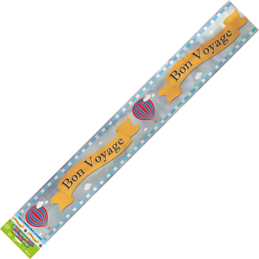 Unique Bon Voyage Foil Banner 12ft 1 Unique Bon Voyage Foil Banner 12ft