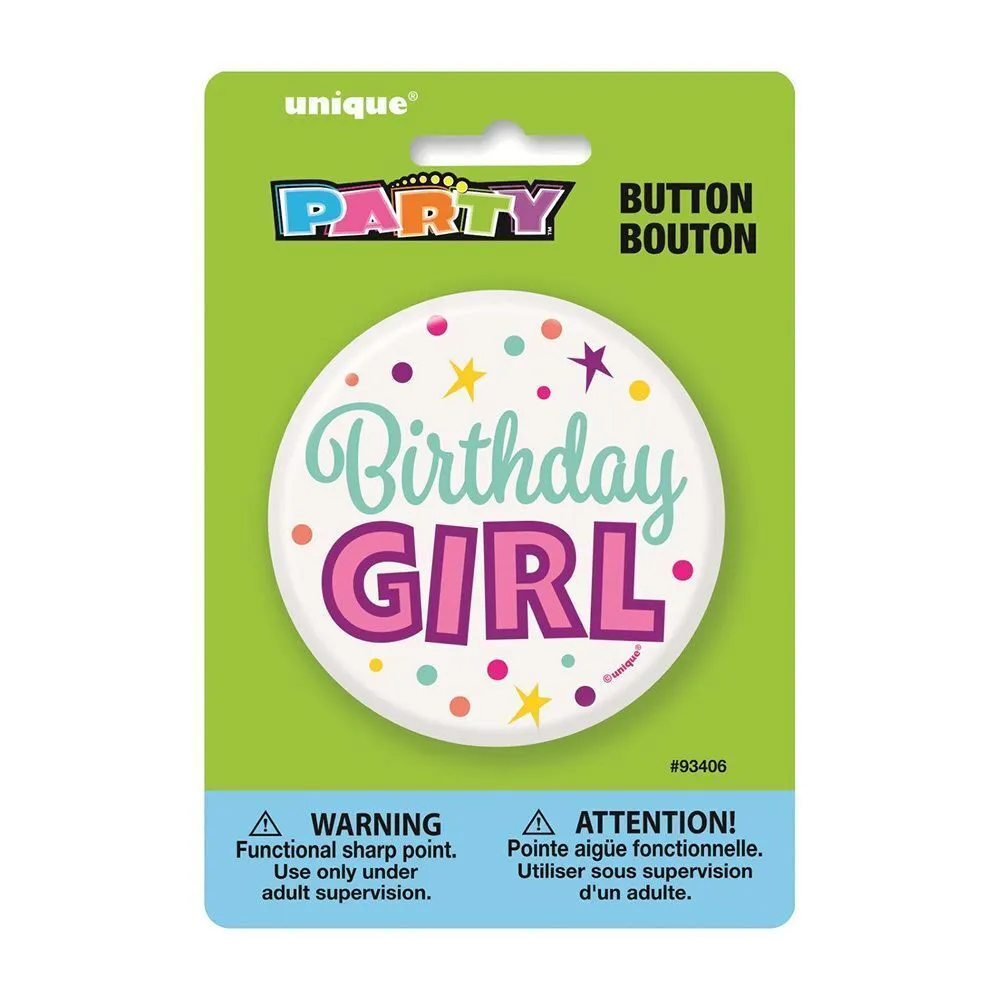 Unique Birthday Button Birthday Girl 7.5cm 2 Unique Birthday Button Birthday Girl 7.5cm - Image 2