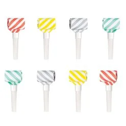 Unique Striped Squawker Blowouts 8 Pack