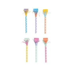 Unique Bright Fringed Blowouts - Assorted Colours 6 Pack