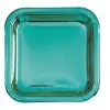Unique Glitz Caribbean Teal Foil Square Paper Plates 22cm 8 Pack